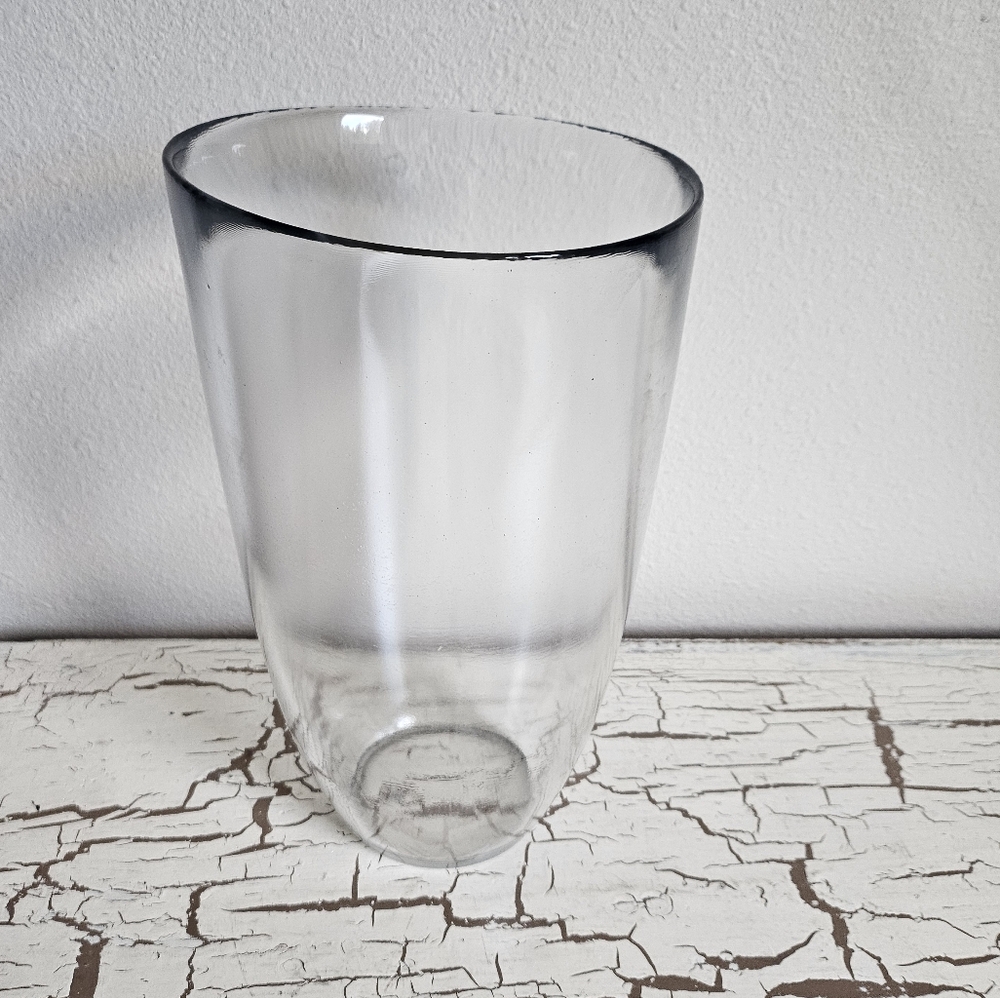 Large Thick Glass Vase Excellent Condition